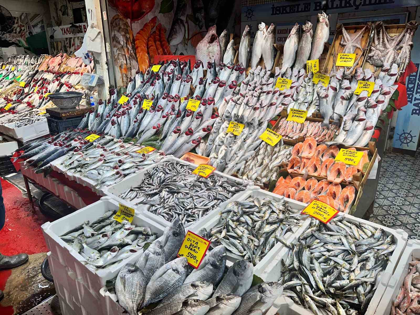 Balık tezgahlarında palamut yerini hamsi ve çinekop bıraktı