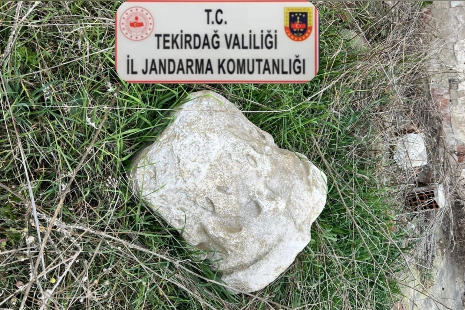 Tekirdağ’da antik sütun başlığı ele geçirildi