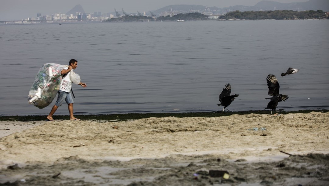 Brezilya'daki Guanabara Körfezi'ne dökülen çöpler, canlı yaşamını tehdit ediyor