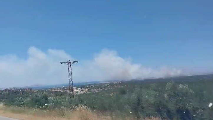 Çanakkale’de yangına havadan ve karadan müdahale ediliyor