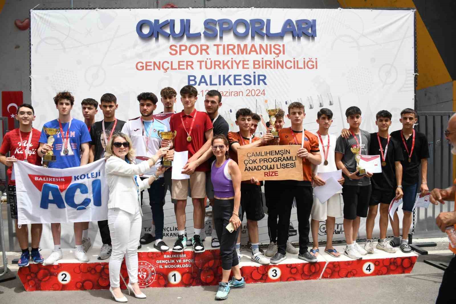 Türkiye Gençler Spor tırmanışı şampiyonası Balıkesir’de gerçekleşti