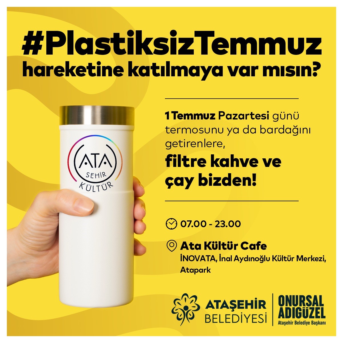 Ataşehir’de “Plastiksiz Temmuz” hareketi: Ücretsiz çay ve kahve dağıtılacak