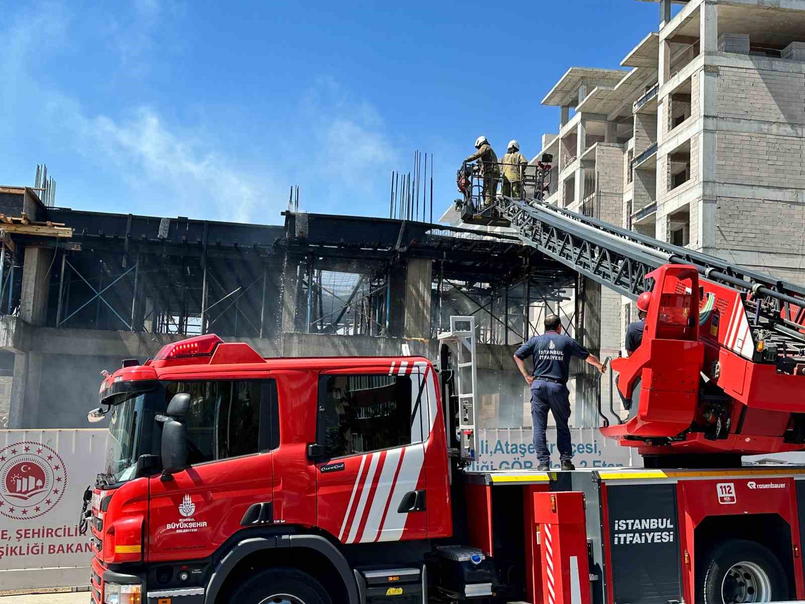 Ataşehir’de inşaatta yangın paniği