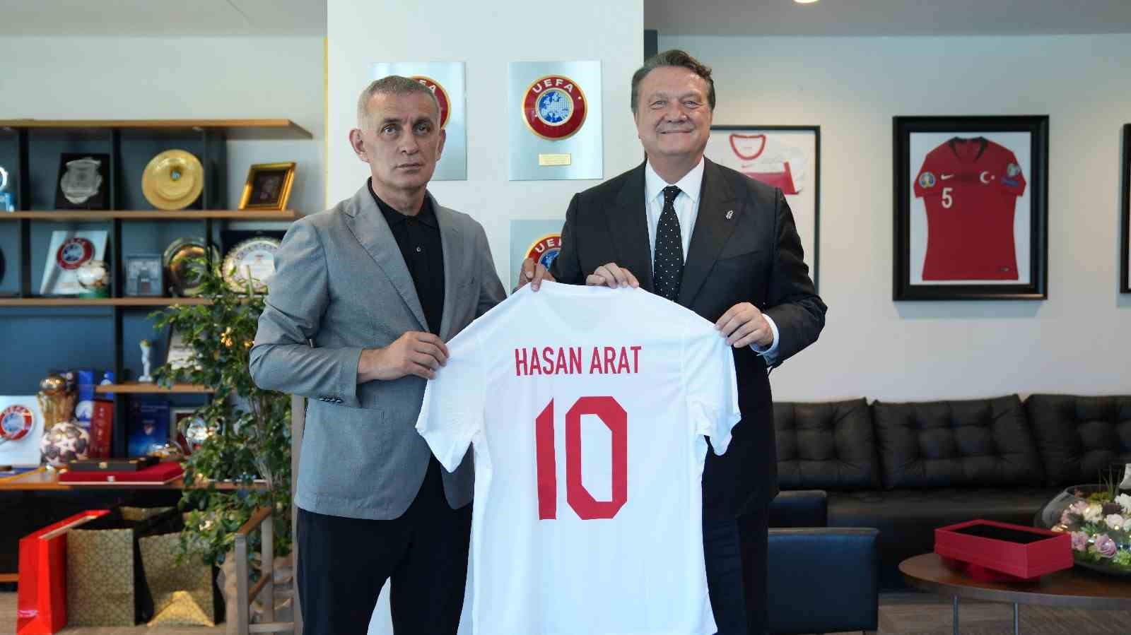 Beşiktaş Başkanı Hasan Arat, TFF Başkanı Hacıosmanoğlu’nu ziyaret etti