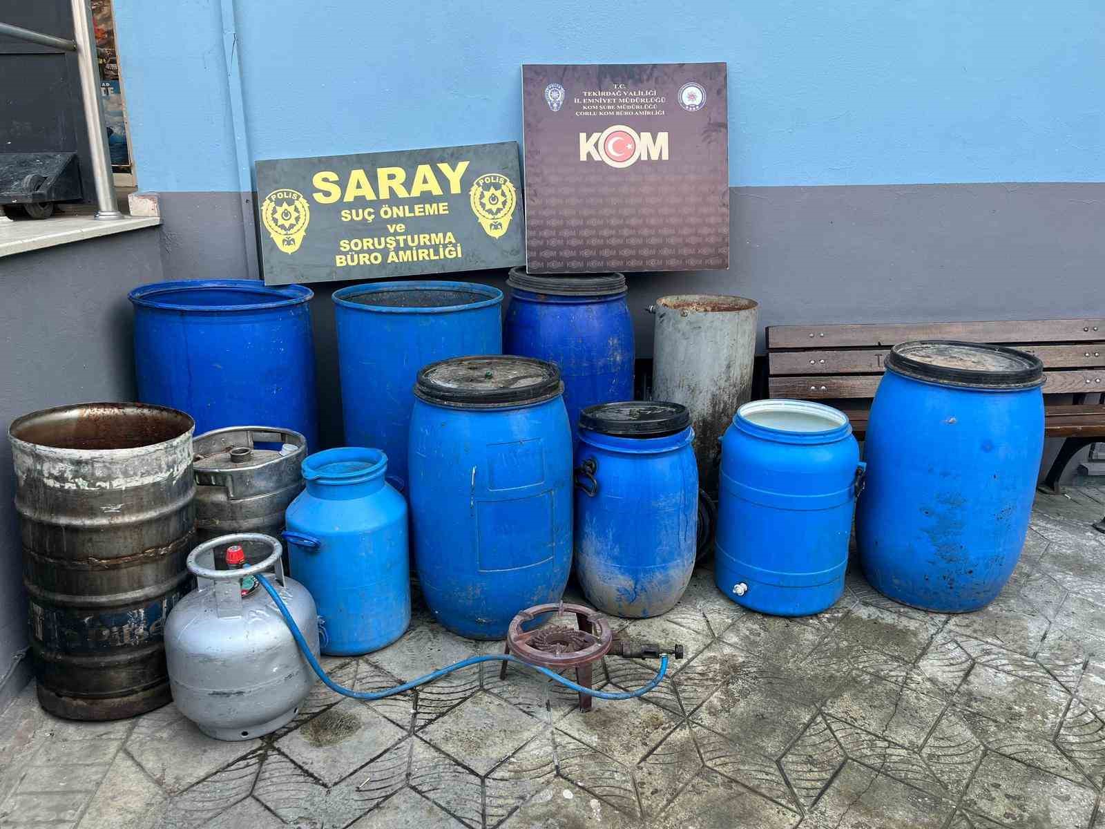 Tekirdağ’da 460 litre sahte alkol ele geçirildi: 1 gözaltı