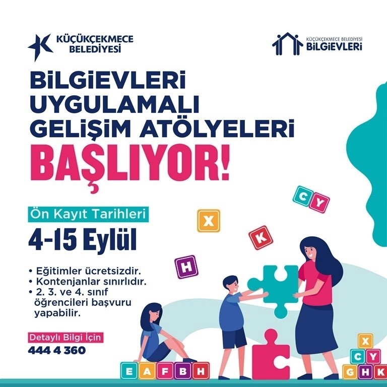 Bilgi evleri ve çocuk üniversitesi kurs kayıtları başladı