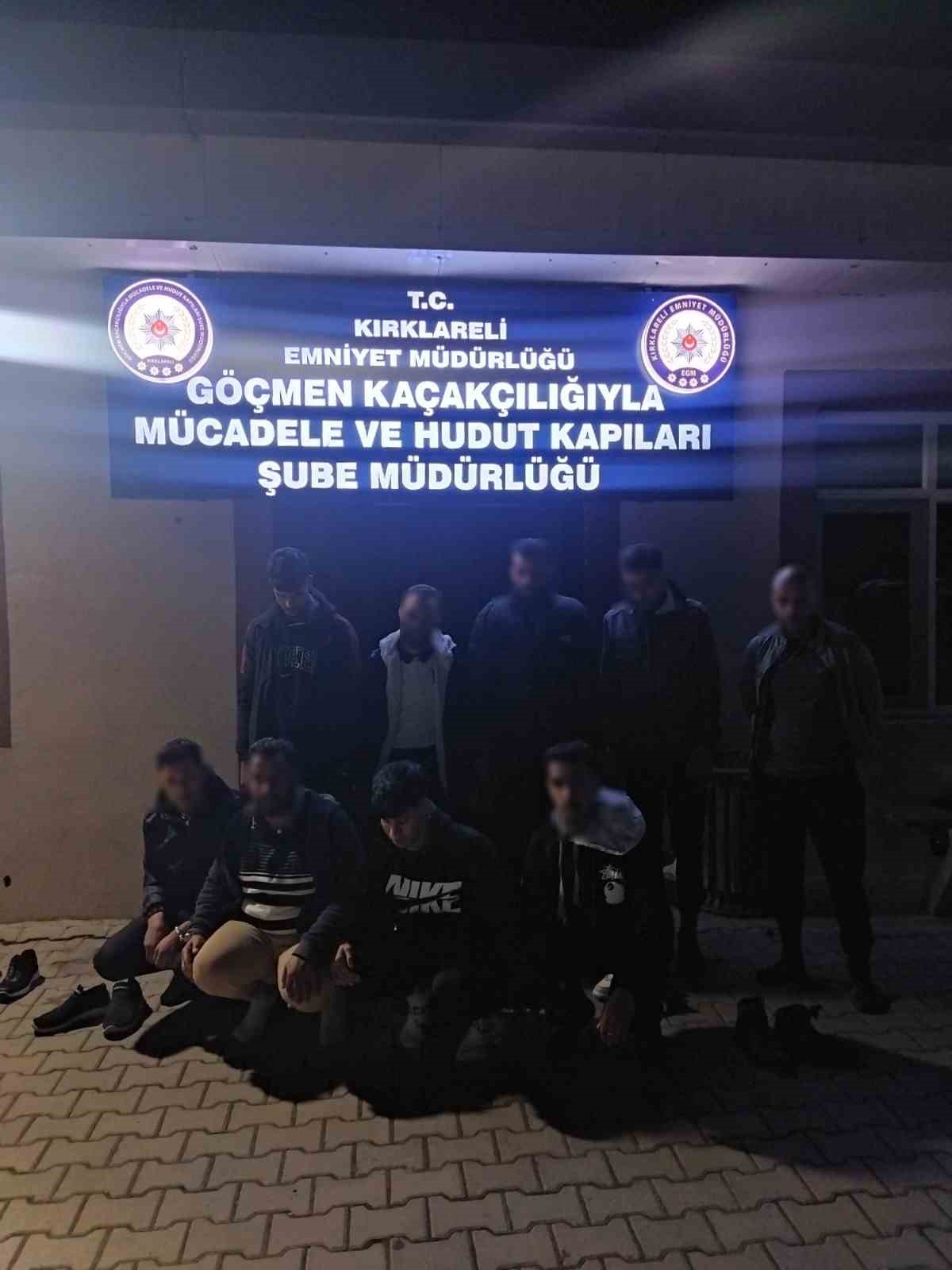 Kırklareli’nde 9 kaçak göçmen yakalandı