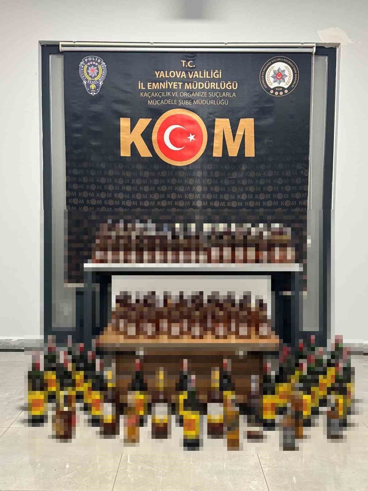 Yalova’da 130 litre kaçak alkol ele geçirildi