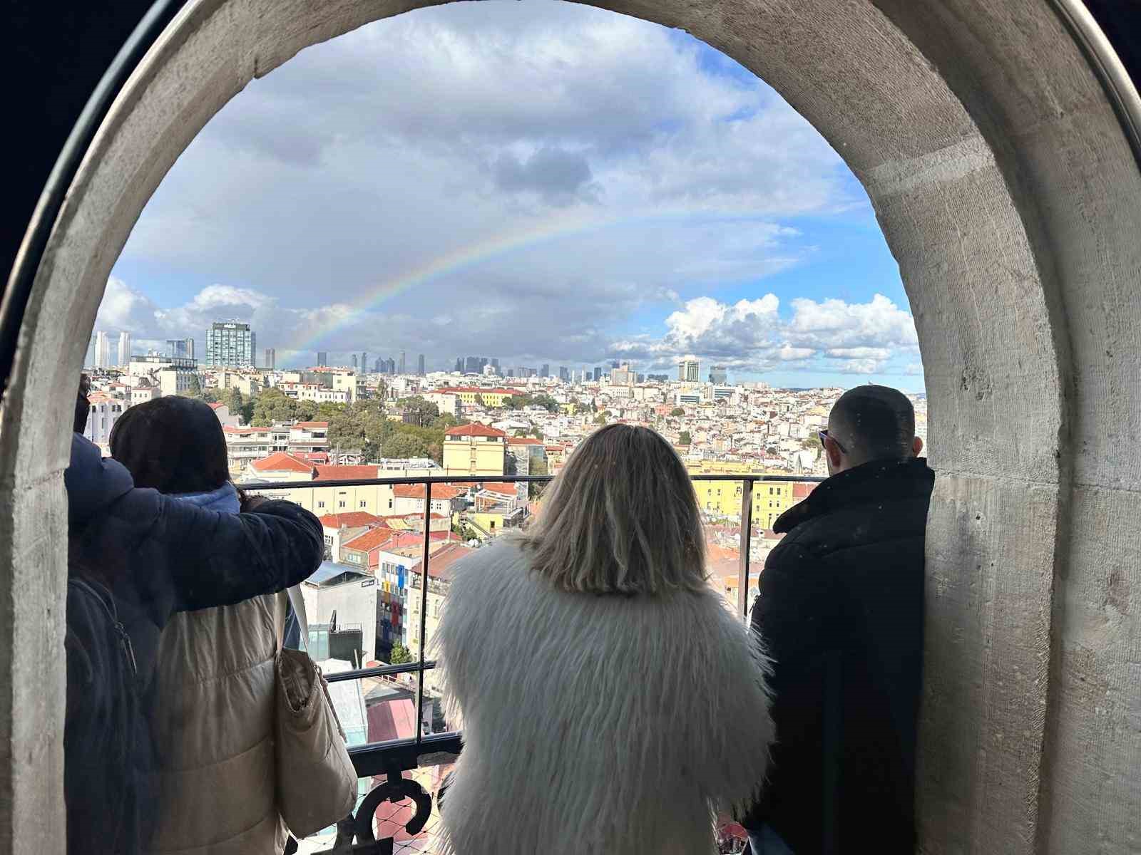 İstanbul’da gökkuşağı sürprizi: Turistler o anları görüntüledi