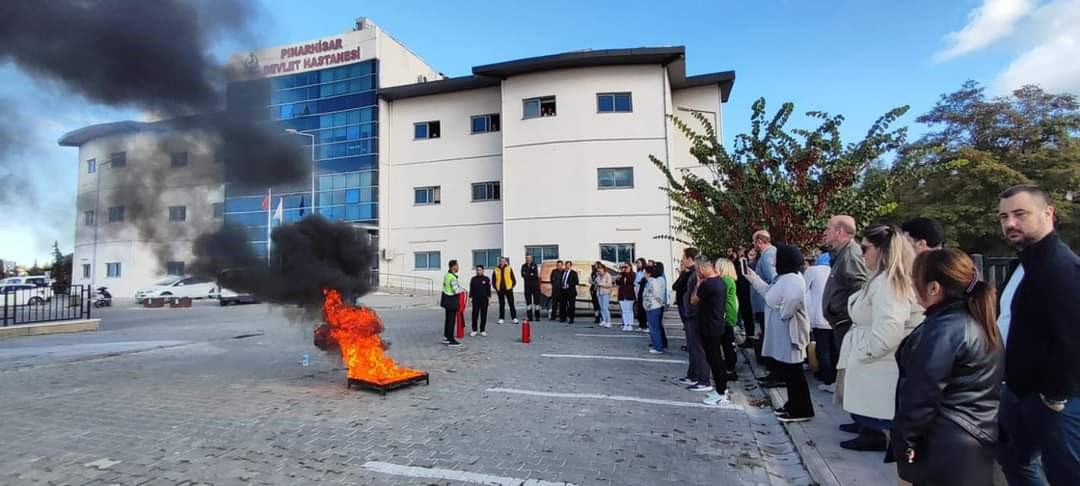 Pınarhisar Devlet Hastanesi’nde yangın tatbikatı