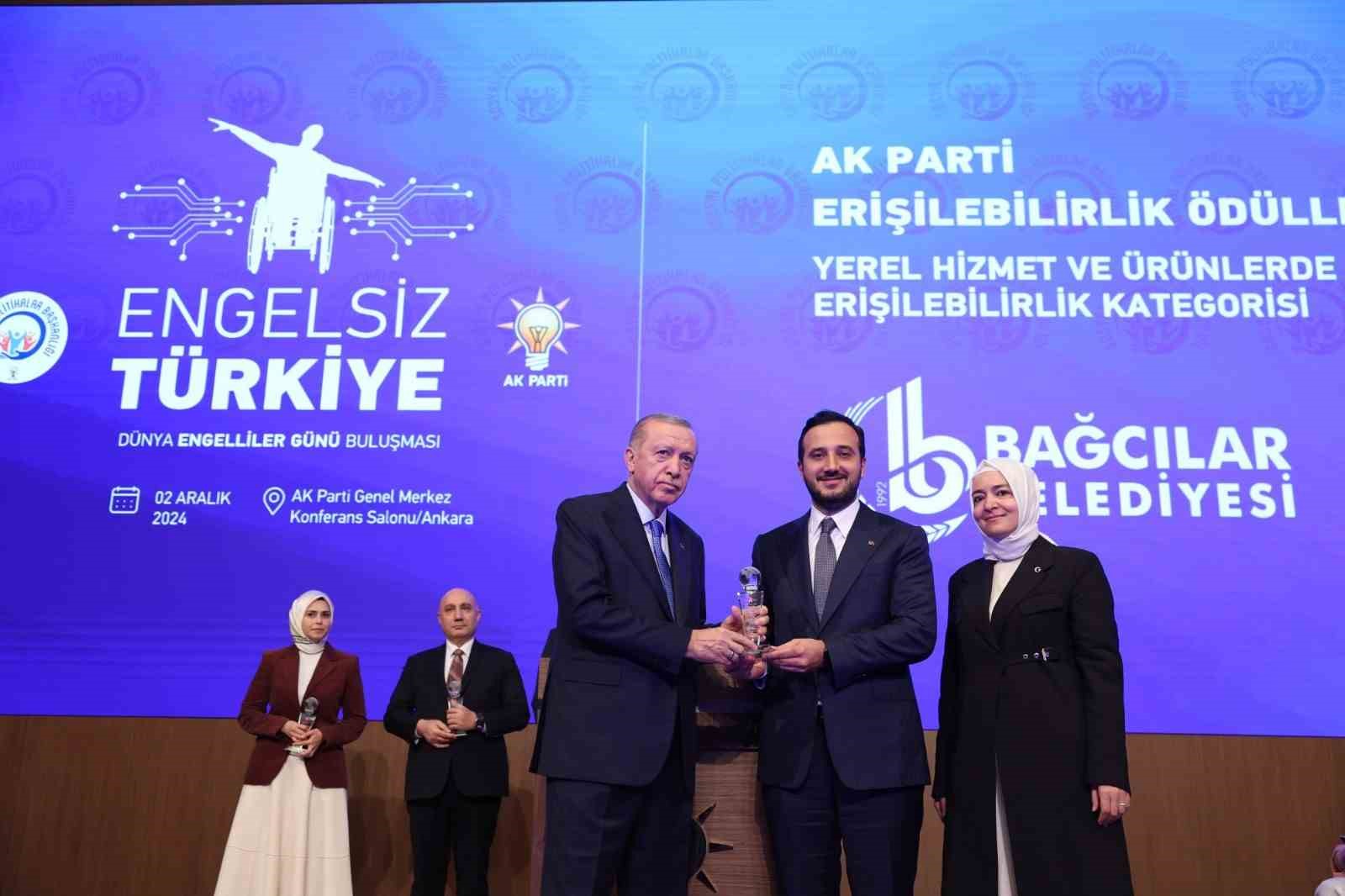 Cumhurbaşkanı Erdoğan’dan Bağcılar Belediyesi’ne “Erişilebilirlik” ödülü