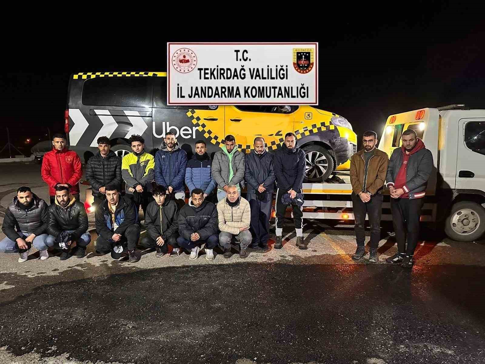 Tekirdağ’da göçmen kaçakçılığı: 14 göçmen ve 2 organizatör yakalandı