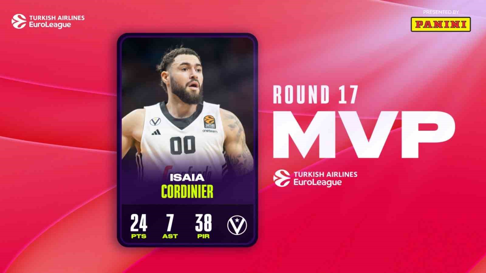 THY Euroleague’de 17. haftanın MVP’si Isaia Cordinier oldu